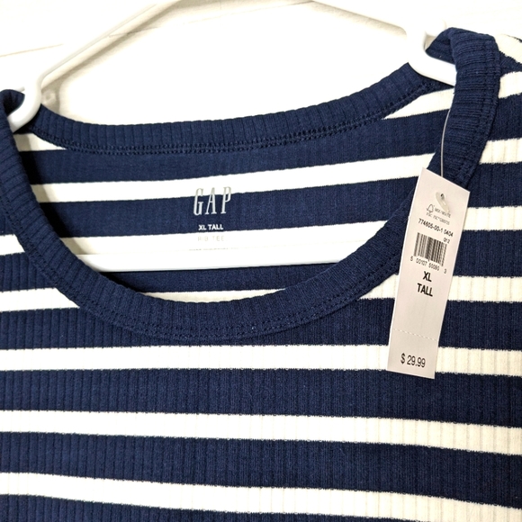 Gap Striped Ribbed Crewneck Tee NWT XL Tall - Picture 6 of 7
